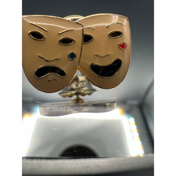 BURBERRY AUTHENTICATED Brooch Pin THEATER FACES NEW 🎭 - Picture 1 of 9